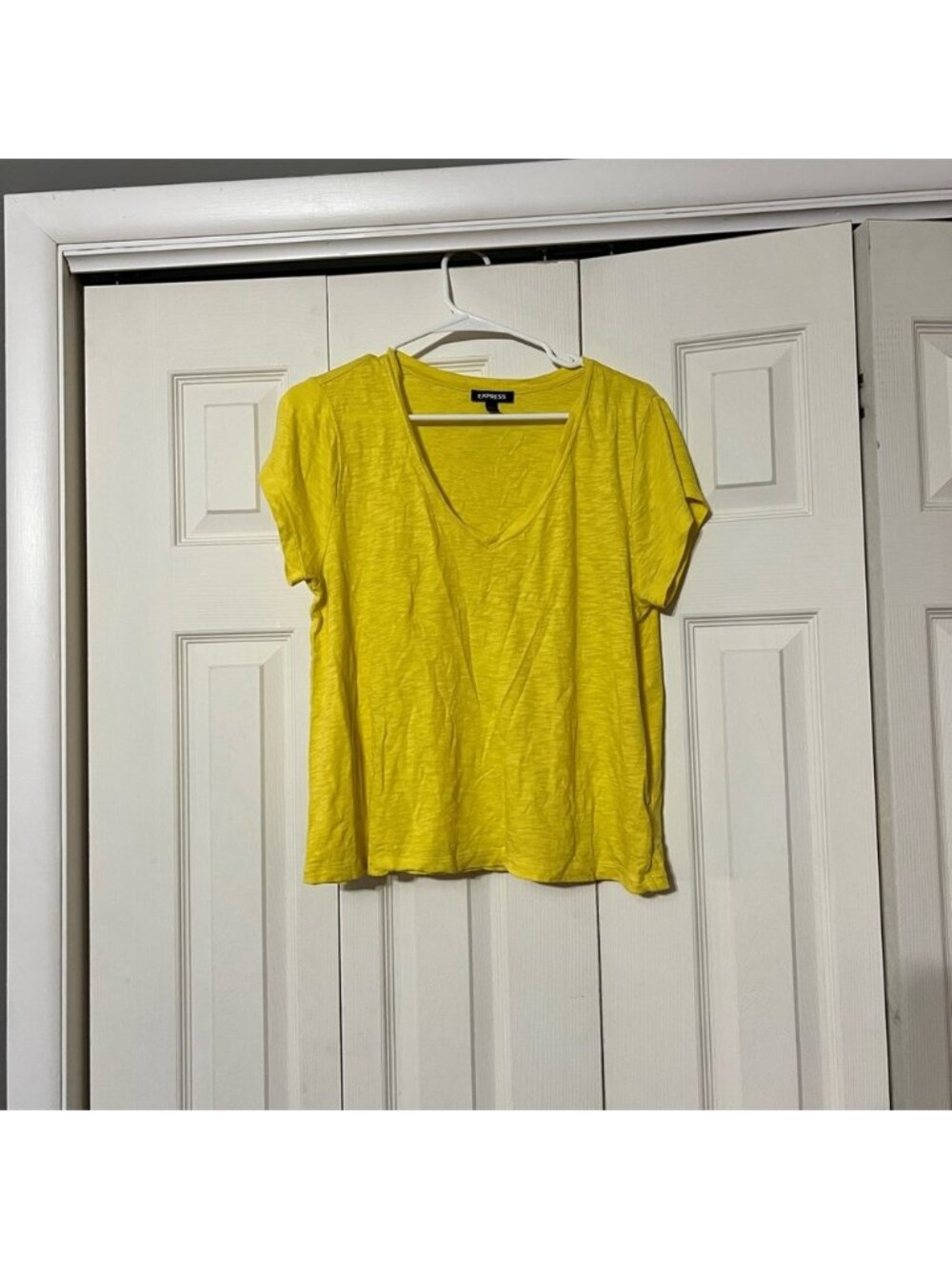 Express yellow slub tee